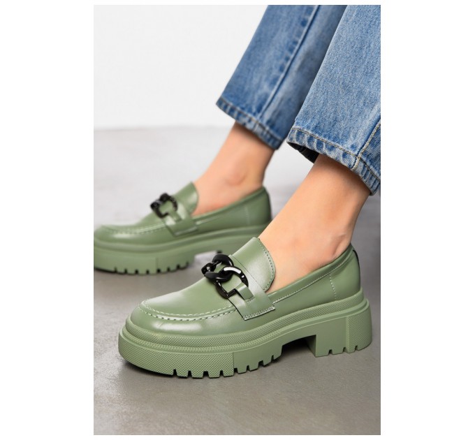 Лофери жіночі зеленого кольору 197537L