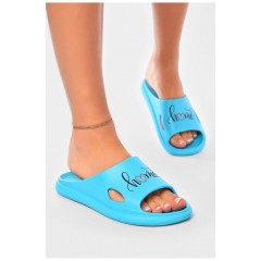 Шльопанці піна жіночі бірюзового кольору 198061L