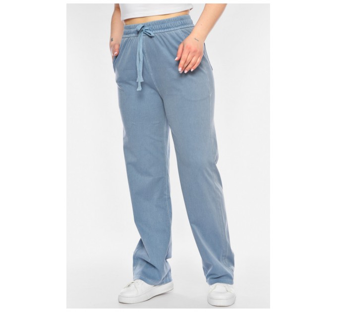Штани жіночі розкльошені блакитного кольору 198437L