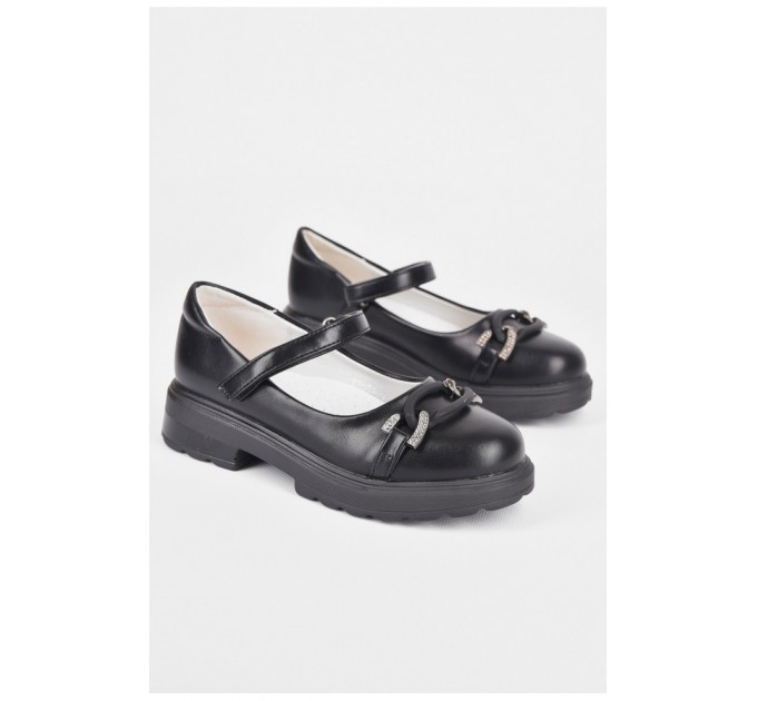 Детские туфли для девочки черного цвета 198949L