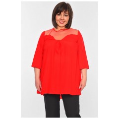 Блуза жіноча однотонна червоного кольору 199473L