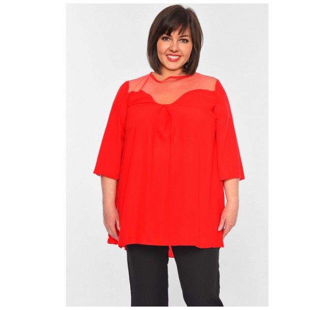 Блуза жіноча однотонна червоного кольору 199473L