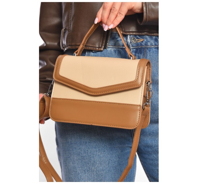 Сумка жіноча з екошкіри бежевого кольору 199612L