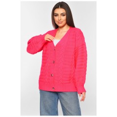 Кардиган женский однотонный розового цвета 199649L
