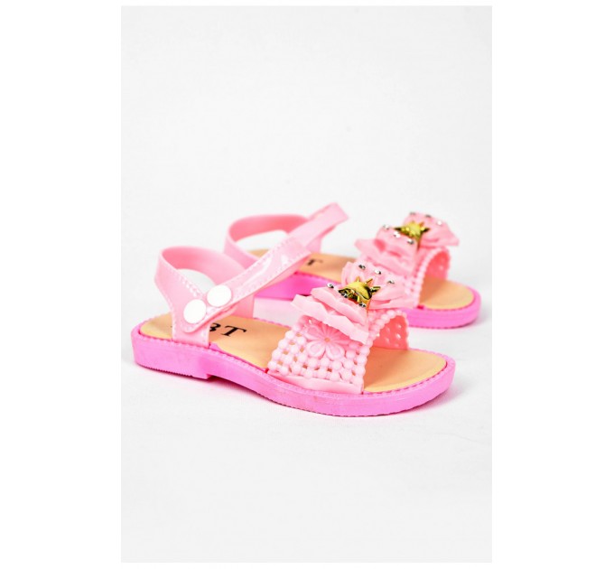 Босоніжки дитячі для дівчинки світло-рожевого кольору 200073L