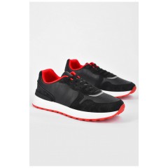 Кросівки чоловічі чорного кольору на шнурівці 200175L