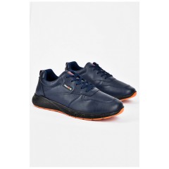 Кросівки чоловічі темно-синього кольору на шнурівці 200188L