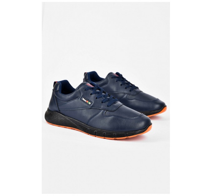 Кросівки чоловічі темно-синього кольору на шнурівці 200188L