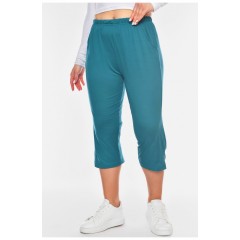 Бриджи женские полубатальные зеленого цвета 200271L