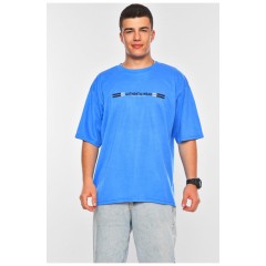 Футболка чоловіча батальна синього кольору 200468L