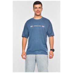 Мужская футболка батальная темно-синего цвета 200470L