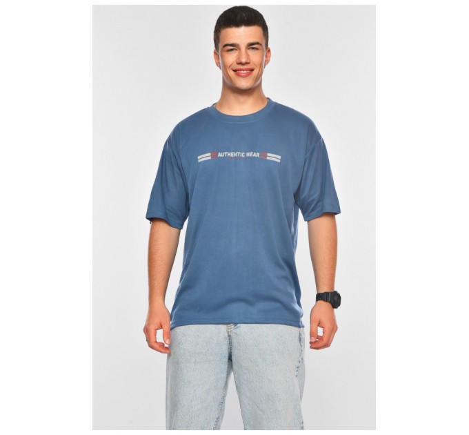 Мужская футболка батальная темно-синего цвета 200470L