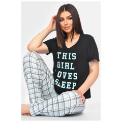 Піжама жіноча чорного кольору 200562L