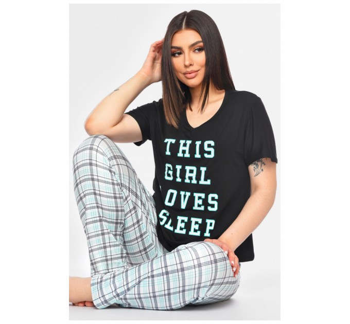 Піжама жіноча чорного кольору 200562L