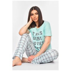 Піжама жіноча м'ятного кольору 200564L