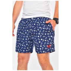 Шорти чоловічі темно-синього кольору з принтом 200582L