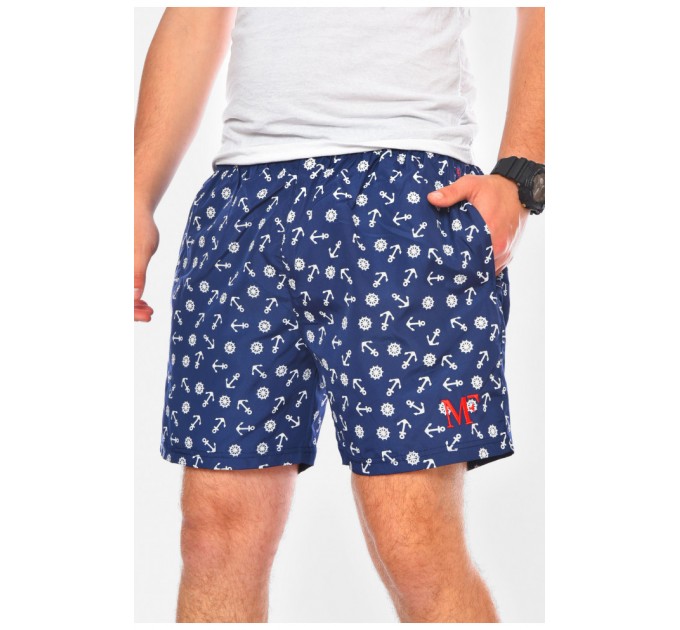 Шорти чоловічі темно-синього кольору з принтом 200582L