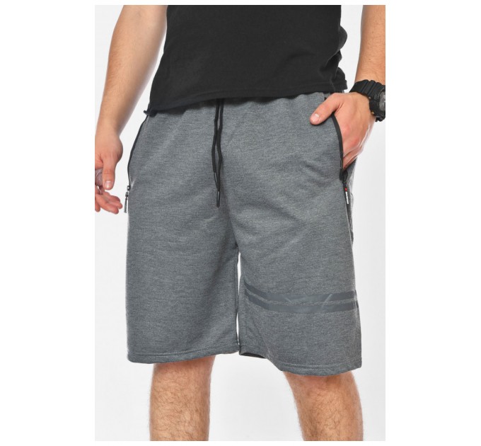 Шорти чоловічі однотонні темно-сірого кольору 200677L