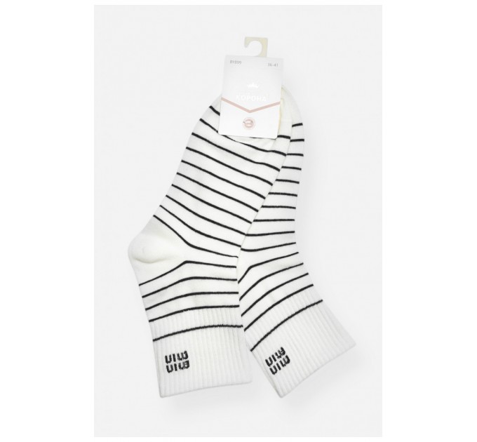 Шкарпетки жіночі демісезонні білого кольору 200741L