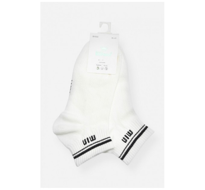 Шкарпетки жіночі демісезонні спортивні білого кольору 200788L