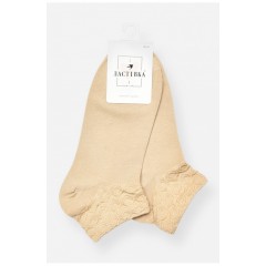 Шкарпетки жіночі демісезонні спортивні бежевого кольору 200822L