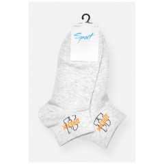 Шкарпетки жіночі демісезонні спортивні сірого кольору 200851L