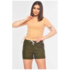 Шорти жіночі кольору хакі 200960L