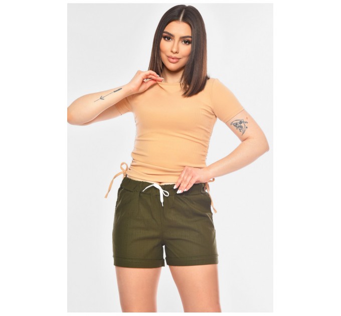 Шорти жіночі кольору хакі 200960L