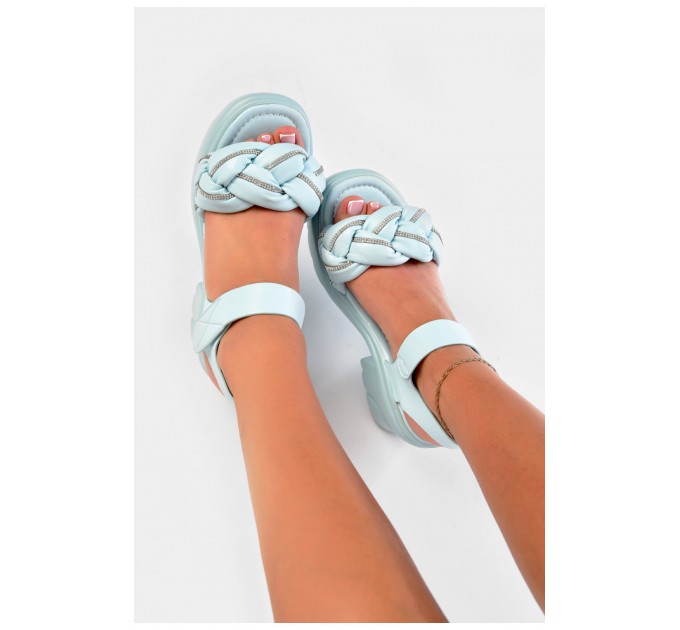 Босоножки женские голубого цвета 201004L