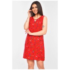 Сарафан жіночий червоного кольору з принтом 201138L Сарафан жіночий червоного кольору з принтом 201138L