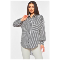 Сорочка жіноча чорного кольору у смужку 201167L
