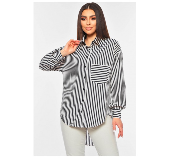 Рубашка женская черного цвета в полоску 201167L