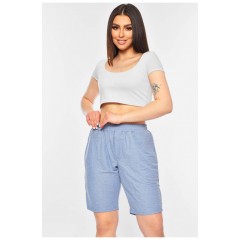 Шорти жіночі однотонні блакитного кольору 201169L