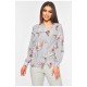 Блуза жіноча сірого кольору з принтом 201171L