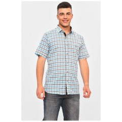 Сорочка чоловіча блакитного кольору з принтом 201455L Сорочка чоловіча блакитного кольору з принтом 201455L