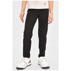 Лосины детские для девочки с начесом черного цвета 201591L