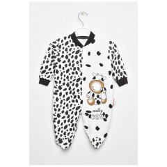 Чоловічок дитячий для дівчинки чорно-білого кольору з шапочкою 201750L