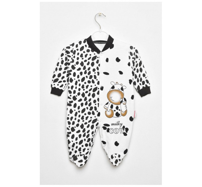 Детский мужской для девочки черно-белого цвета с шапочкой 201750L