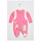 Чоловічок дитячий для дівчинки рожевого кольору з шапочкою 201768L