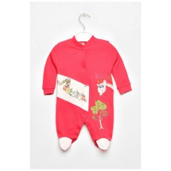 Чоловічок дитячий для дівчинки малинового кольору з шапочкою 201770L