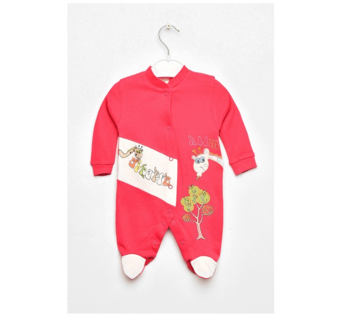 Чоловічок дитячий для дівчинки малинового кольору з шапочкою 201770L