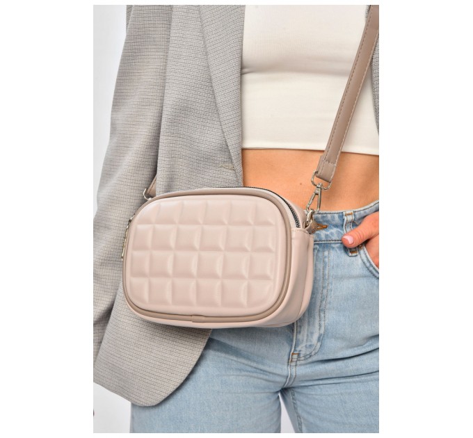 Сумка женская из экокожи пудрового цвета 201803L