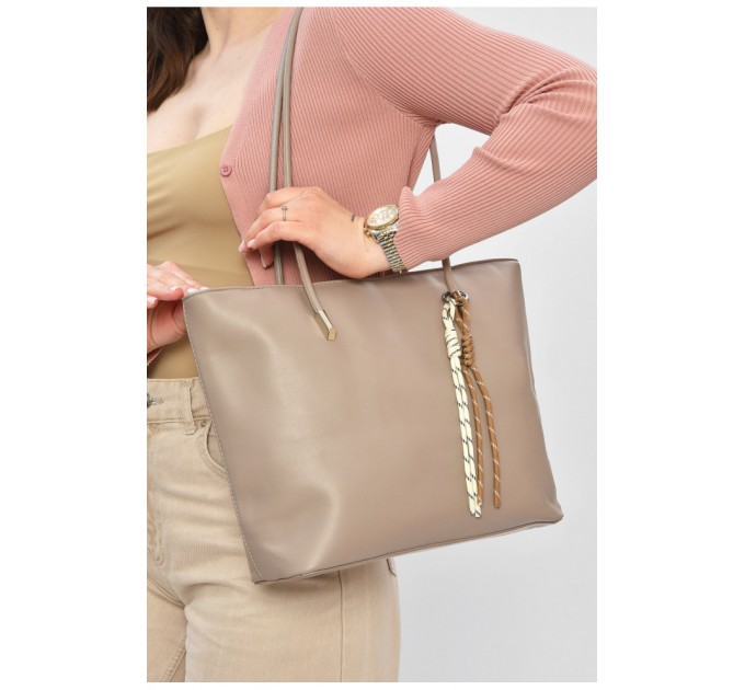 Сумка женская из экокожи серого цвета 201805L