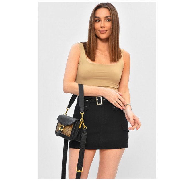 Спідниця-шорти жіноча однотонна чорного кольору 201883L