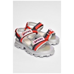 Босоніжки для дівчинки сріблястого кольору 202067L Босоніжки для дівчинки сріблястого кольору 202067L