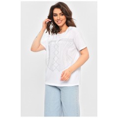 Футболка жіноча однотонна білого кольору 202126L