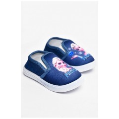 Мокасины детские синего цвета без застежки 202145L