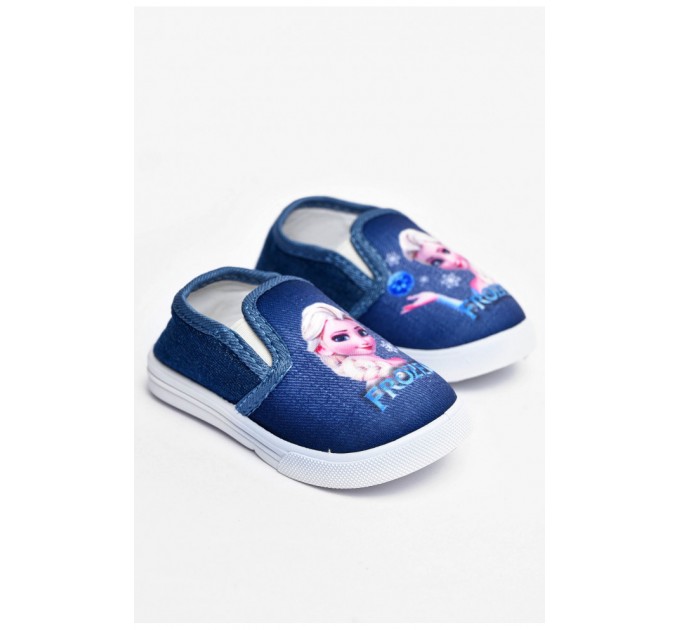 Мокасины детские синего цвета без застежки 202145L