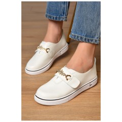 Мокасини жіночі білого кольору на шнурівці 202159L