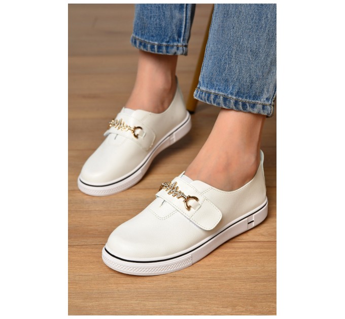 Мокасини жіночі білого кольору на шнурівці 202159L